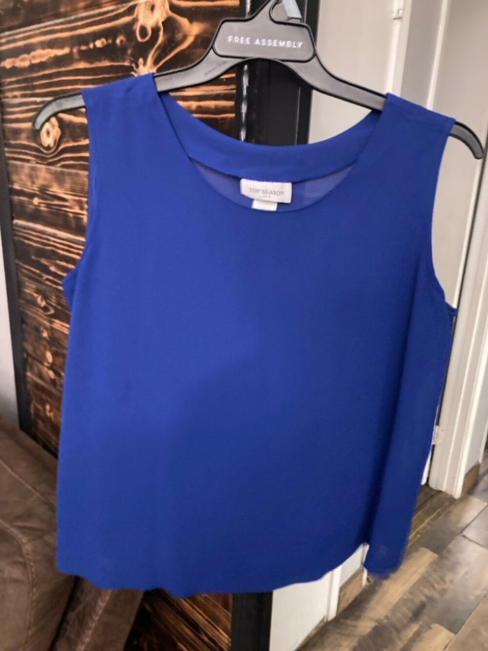 Top Season Royal Blue Sleeveless Top Size L